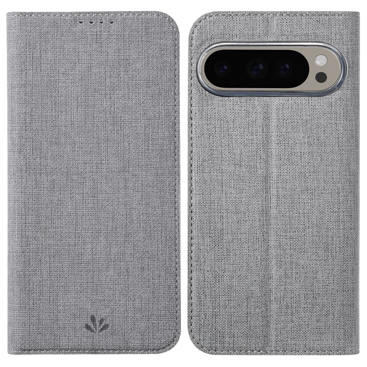 VILI DMX Series For Google Pixel 9 Pro / Pixel 9 Case Card Slot PU Leather Stand Phone Cover - Grey