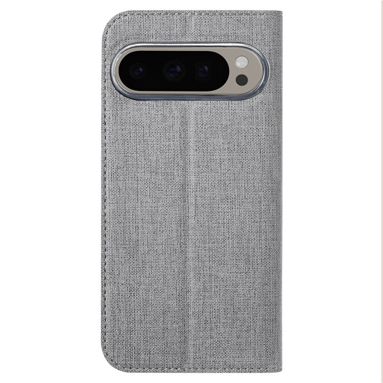 VILI DMX Series For Google Pixel 9 Pro / Pixel 9 Case Card Slot PU Leather Stand Phone Cover - Grey