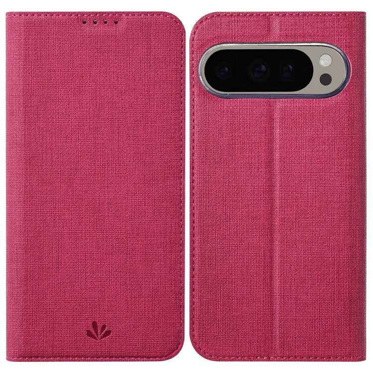 VILI DMX Series For Google Pixel 9 Pro / Pixel 9 Case Card Slot PU Leather Stand Phone Cover - Rose