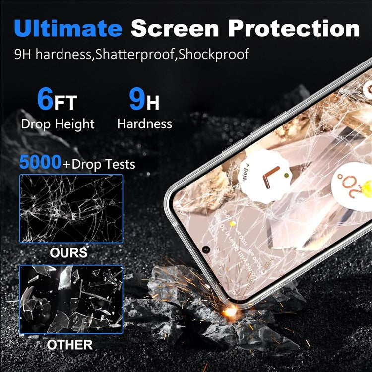 For Google Pixel 9 Pro XL Clear TPU Anti-Scratch Phone Case + 2.5D Arc Edge Screen Protector