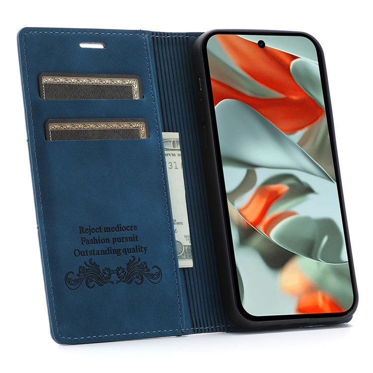 For Google Pixel 9 Pro XL Wallet Case Magnetic Closing Leather Phone Cover - Blue