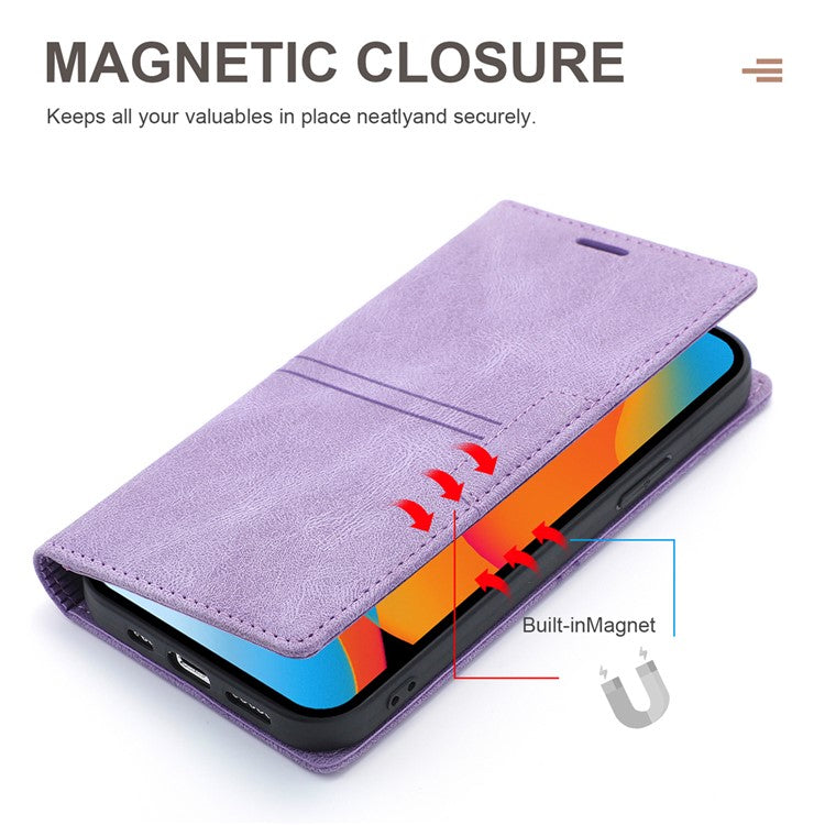 For Google Pixel 9 Pro XL Wallet Case Magnetic Closing Leather Phone Cover - Purple