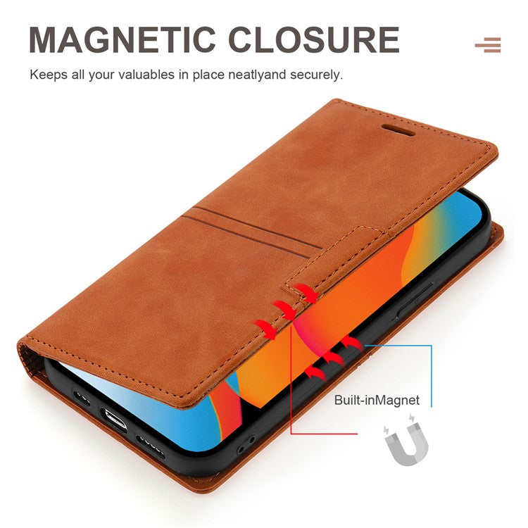 For Google Pixel 9 Pro XL Wallet Case Magnetic Closing Leather Phone Cover - Brown