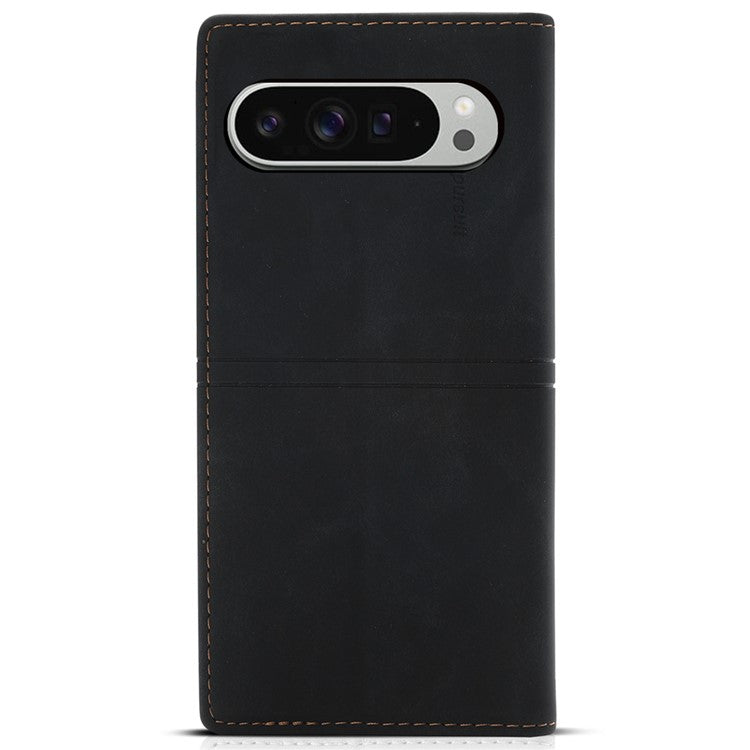 For Google Pixel 9 Pro XL Wallet Case Magnetic Closing Leather Phone Cover - Black