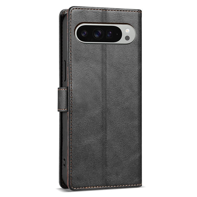 N.BEKUS CSJ-001 For Google Pixel 9 / 9 Pro Stand Case PU Leather Wallet Phone Cover - Black