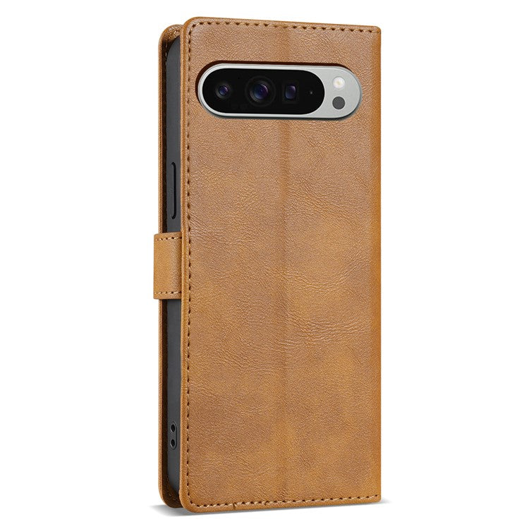 N.BEKUS CSJ-001 For Google Pixel 9 / 9 Pro Stand Case PU Leather Wallet Phone Cover - Brown