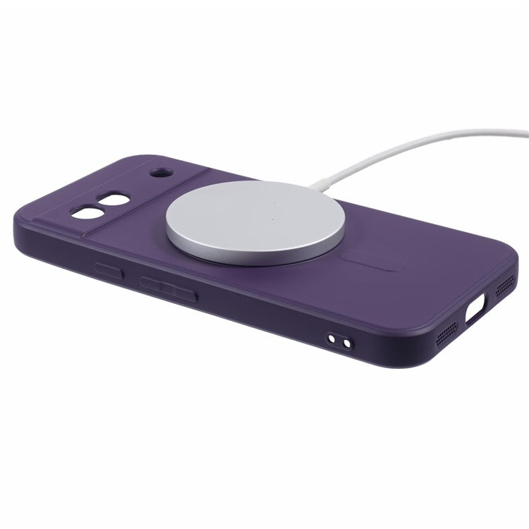 For Google Pixel 7a Case Shockproof TPU Phone Cover Compatible with MagSafe - Dark Purple