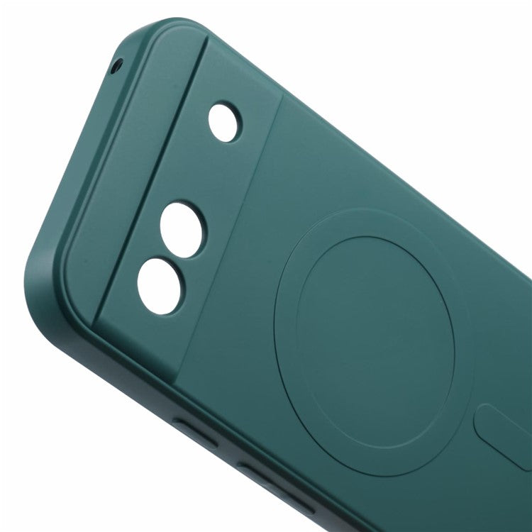 For Google Pixel 7a Case Shockproof TPU Phone Cover Compatible with MagSafe - Dark Green