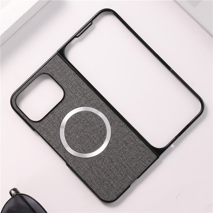 For Google Pixel 9 Pro Fold 5G Case Drop-Proof PC+Cloth Back Phone Cover Compatible with MagSafe - Grey