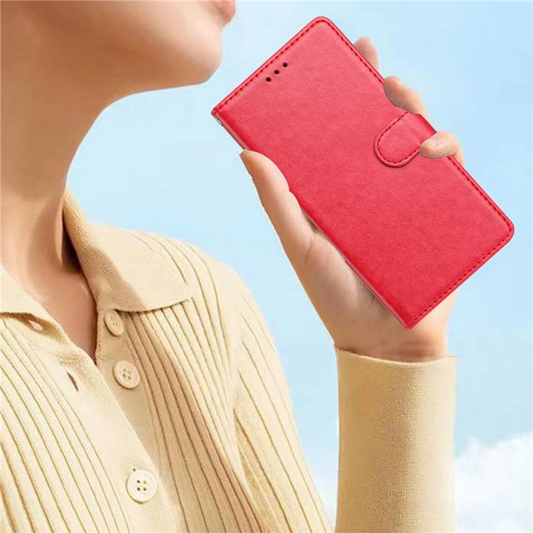 For Google Pixel 8 Pro Leather Phone Case Wallet Stand Cover with Handy Strap - Rose