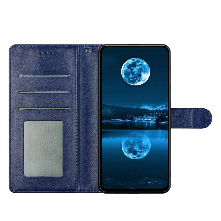 For Google Pixel 8 Pro Leather Phone Case Wallet Stand Cover with Handy Strap - Blue