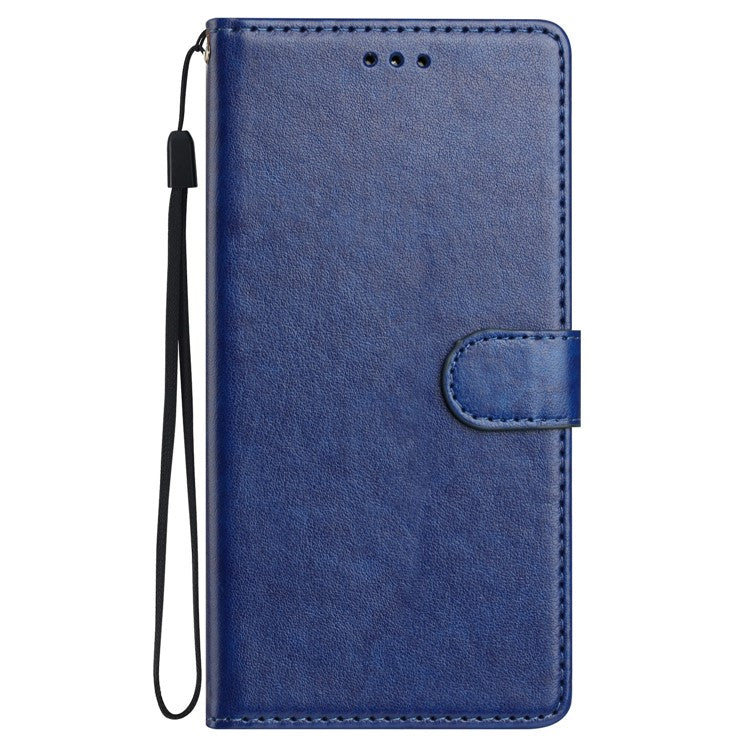 For Google Pixel 8 Pro Leather Phone Case Wallet Stand Cover with Handy Strap - Blue