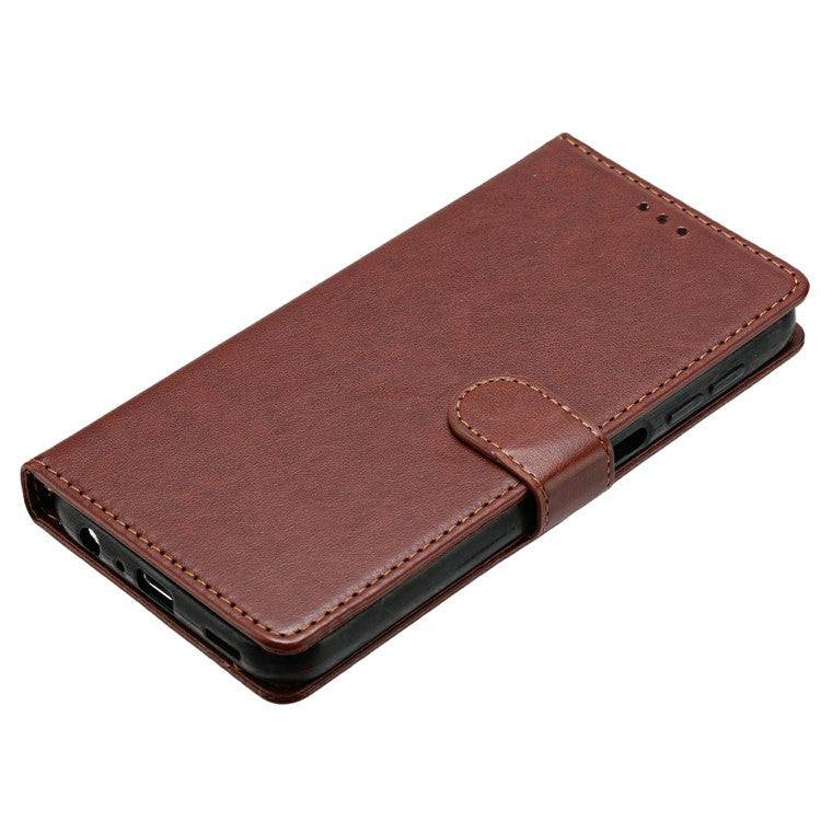 For Google Pixel 8 Pro Leather Phone Case Wallet Stand Cover with Handy Strap - Brown