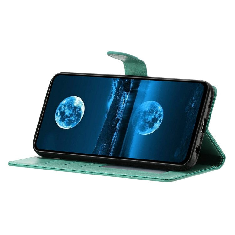 For Google Pixel 8 Pro Leather Phone Case Wallet Stand Cover with Handy Strap - Green