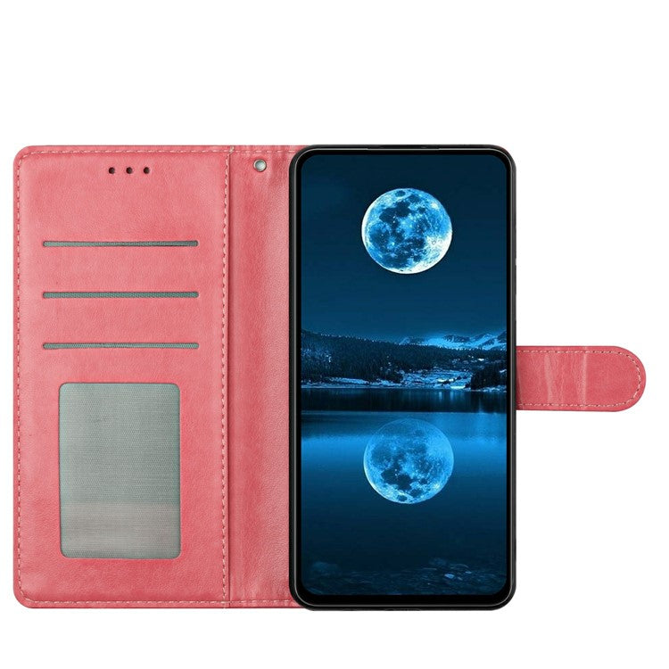 For Google Pixel 8 Pro Leather Phone Case Wallet Stand Cover with Handy Strap - Pink