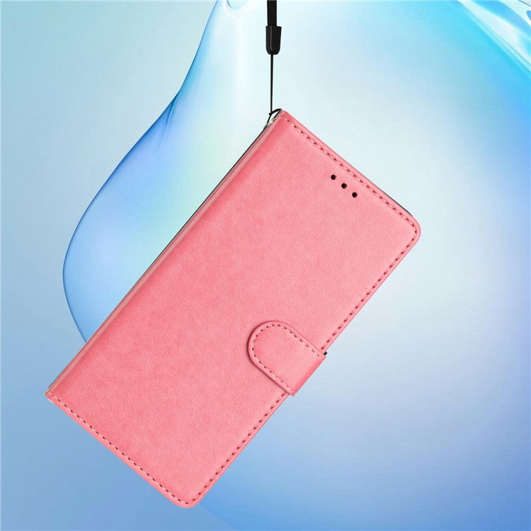 For Google Pixel 8 Pro Leather Phone Case Wallet Stand Cover with Handy Strap - Pink