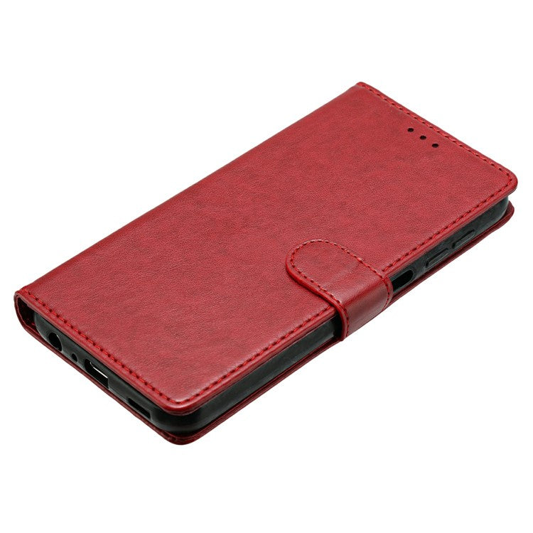 For Google Pixel 9 Pro XL Leather Phone Case Wallet Stand Cover with Handy Strap - Red