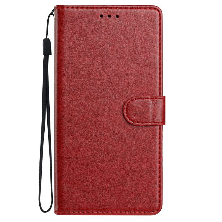 For Google Pixel 9 Pro XL Leather Phone Case Wallet Stand Cover with Handy Strap - Red