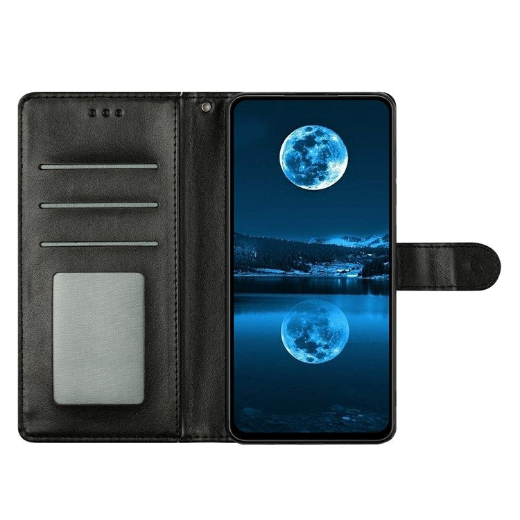 For Google Pixel 9 Pro XL Leather Phone Case Wallet Stand Cover with Handy Strap - Black