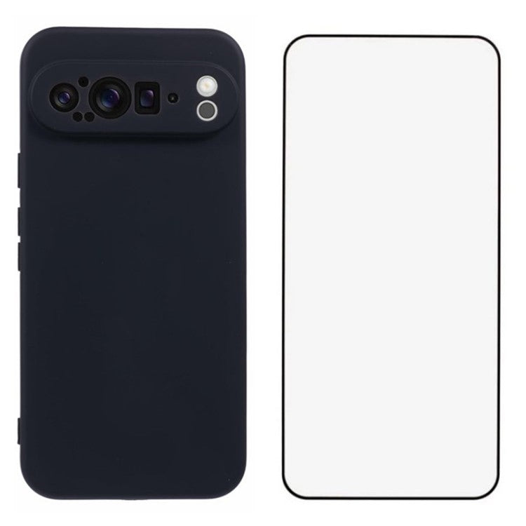 WANLONFENG RB2 Series for Google Pixel 9 Pro XL Case TPU Phone Cover with Screen Protector - Black