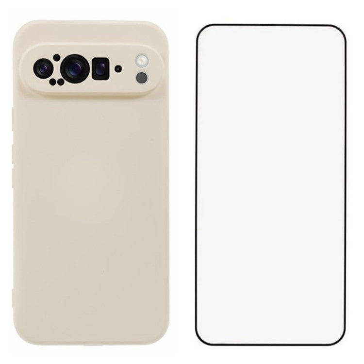 WANLONFENG RB2 Series for Google Pixel 9 Pro XL Case TPU Phone Cover with Screen Protector - White