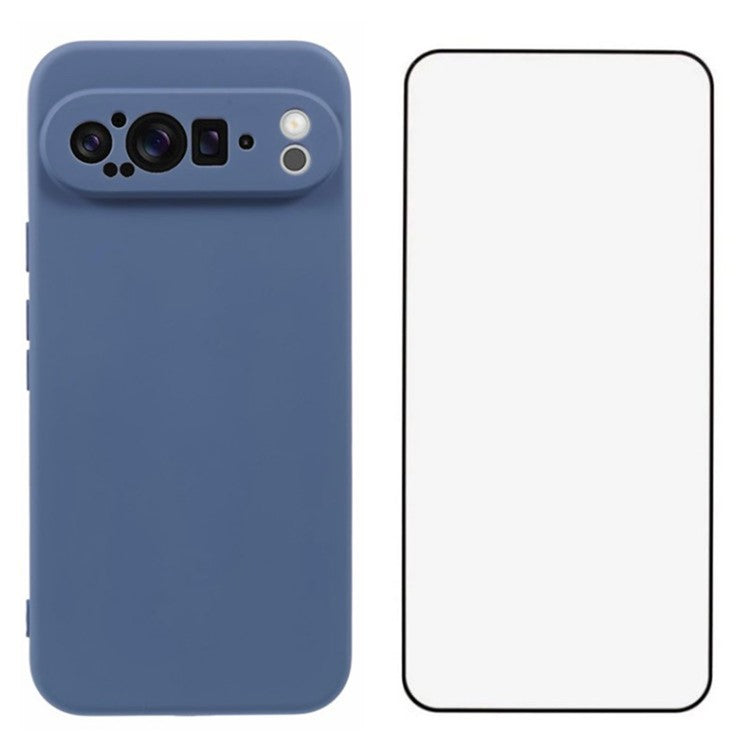 WANLONFENG RB2 Series for Google Pixel 9 Pro XL Case TPU Phone Cover with Screen Protector - Lavender Grey