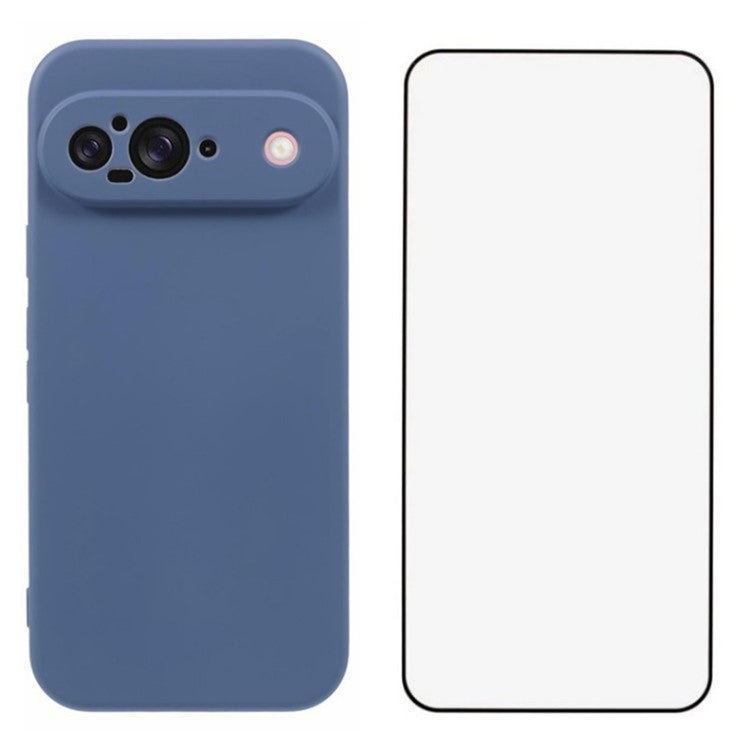 WANLONFENG RB2 Series for Google Pixel 9 Case TPU Phone Cover with Screen Protector - Lavender Grey