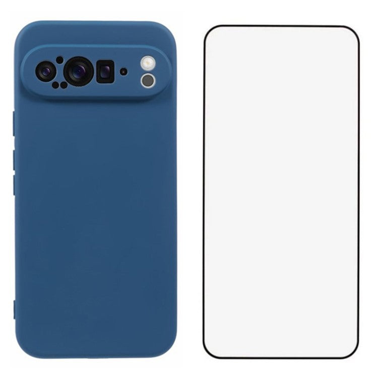 WANLONFENG RB2 Series for Google Pixel 9 Pro Case TPU Phone Cover with Screen Protector - Sapphire