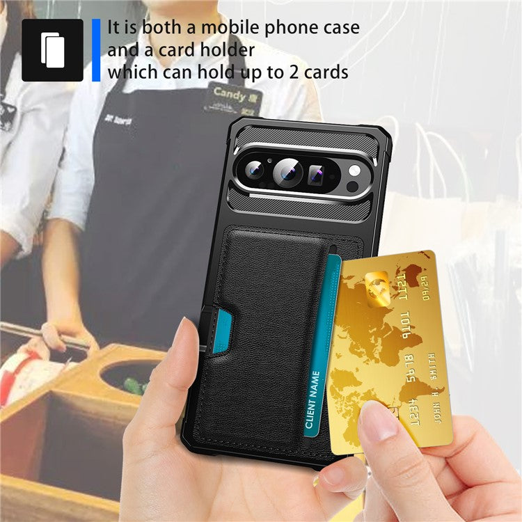 ZM02 For Google Pixel 9 Pro XL Case Card Slot Leather+TPU Defender Phone Cover