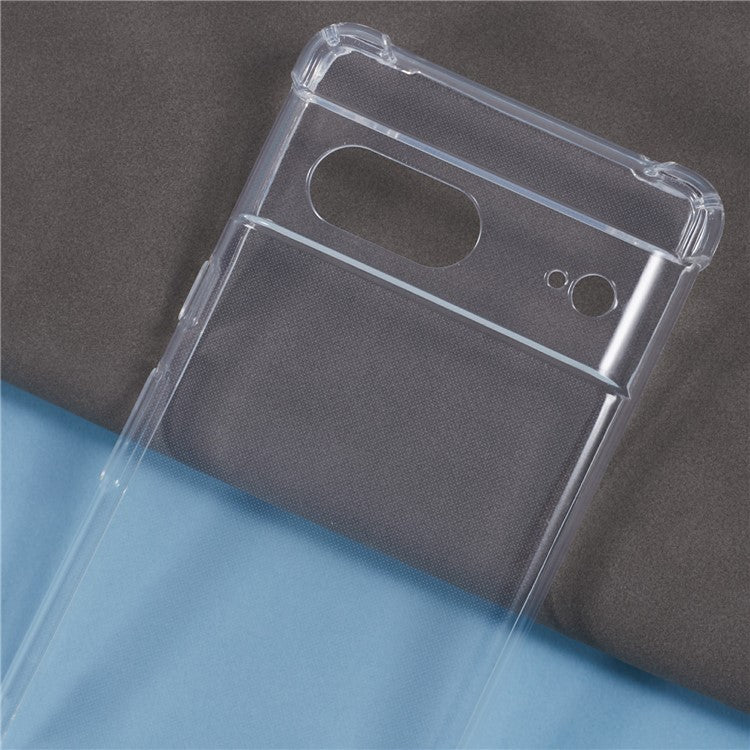 For Google Pixel 7 5G Case Reinforced Corner TPU Clear Phone Cover with Lanyard