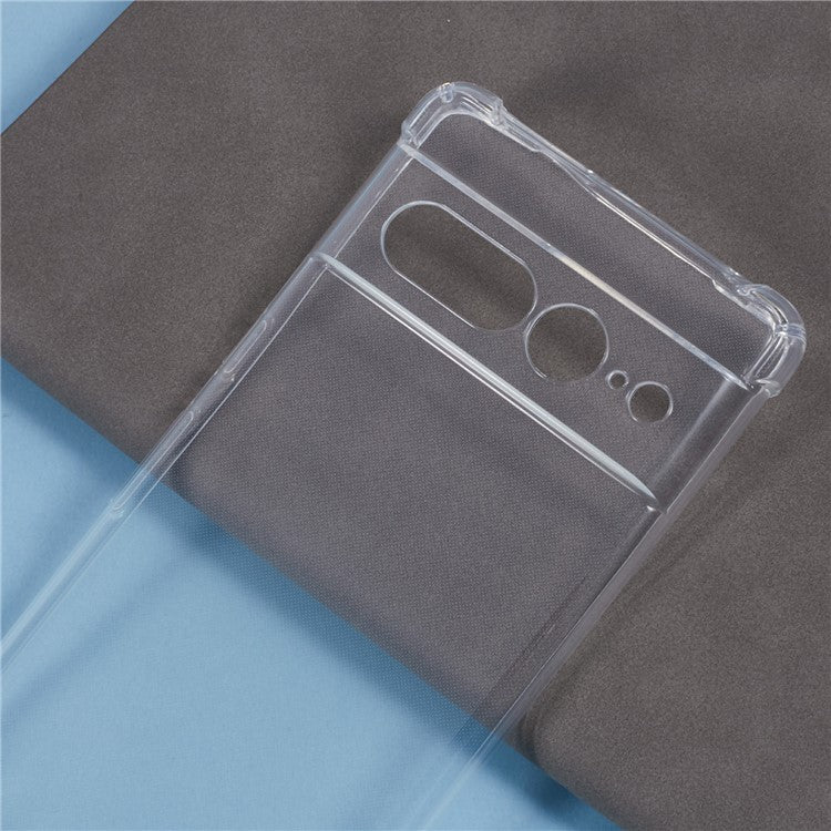 For Google Pixel 7 Pro 5G Case Reinforced Corner TPU Clear Phone Cover with Lanyard