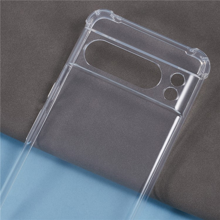 For Google Pixel 8 Pro Case Reinforced Corner TPU Clear Phone Cover with Lanyard