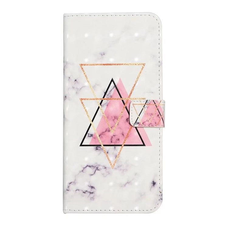 For Google Pixel 9 Pro XL Case 3D Creative Pattern PU Leather Stand Phone Cover - Triangle Marble