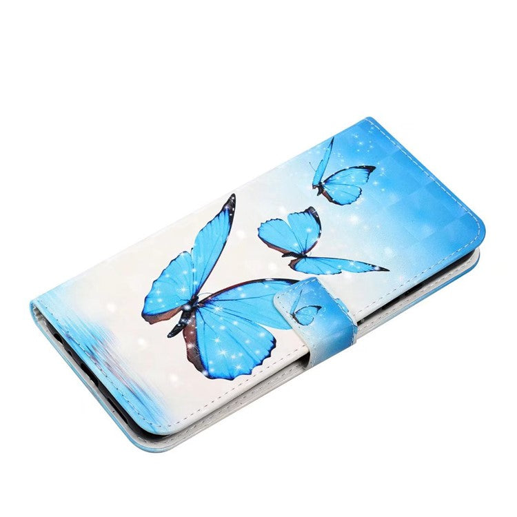 For Google Pixel 9 Pro XL Case 3D Creative Pattern PU Leather Stand Phone Cover - Three Butterflies