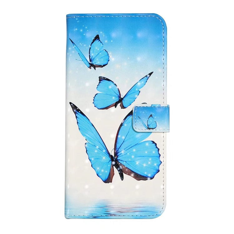 For Google Pixel 9 Pro XL Case 3D Creative Pattern PU Leather Stand Phone Cover - Three Butterflies