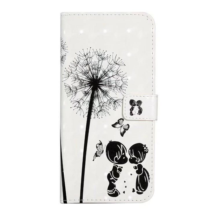 For Google Pixel 9 Pro XL Case 3D Creative Pattern PU Leather Stand Phone Cover - Kids and Dandelion