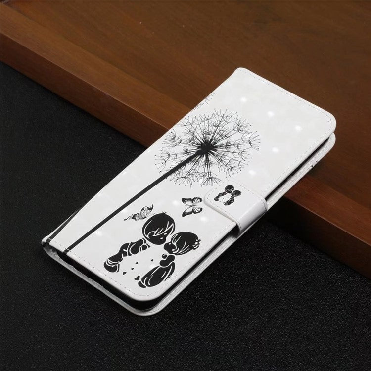 For Google Pixel 9 Pro XL Case 3D Creative Pattern PU Leather Stand Phone Cover - Kids and Dandelion