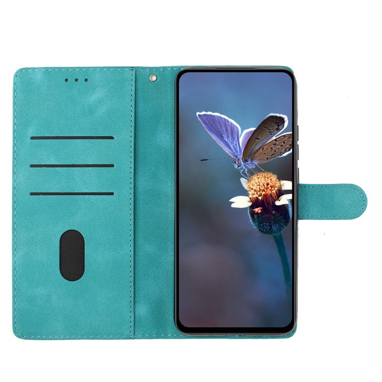 For Google Pixel 9 / Pixel 9 Pro Case Leather Imprinted Flower Phone Cover Wallet with Wrist Strap - Sky Blue