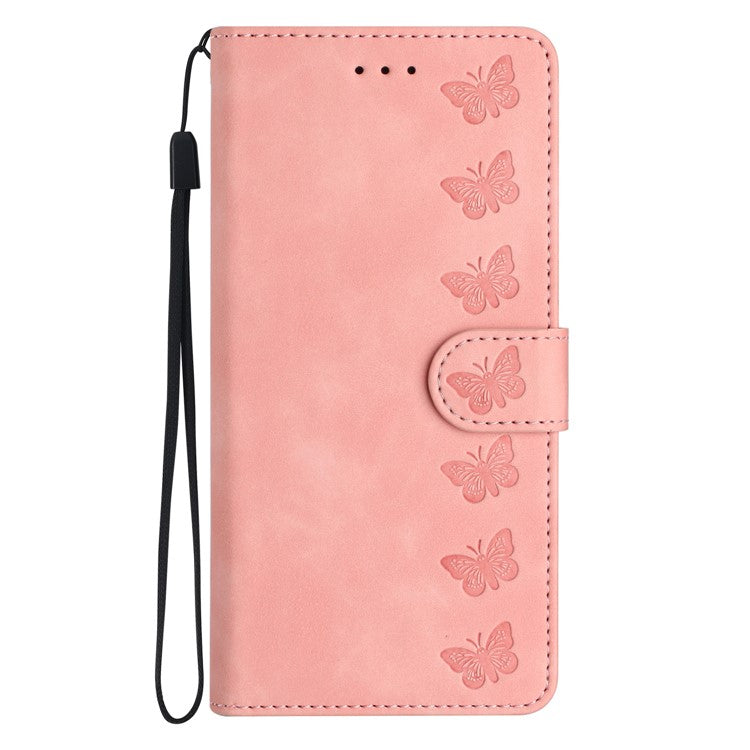 For Google Pixel 9 / Pixel 9 Pro Case Imprinted Butterfly Leather Wallet Phone Cover - Pink