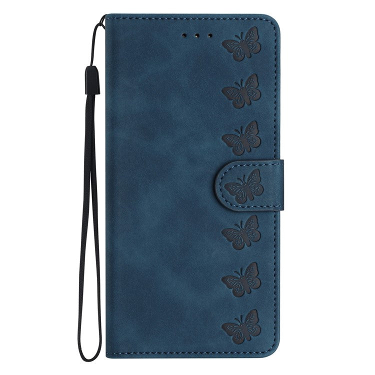 For Google Pixel 9 / Pixel 9 Pro Case Imprinted Butterfly Leather Wallet Phone Cover - Blue