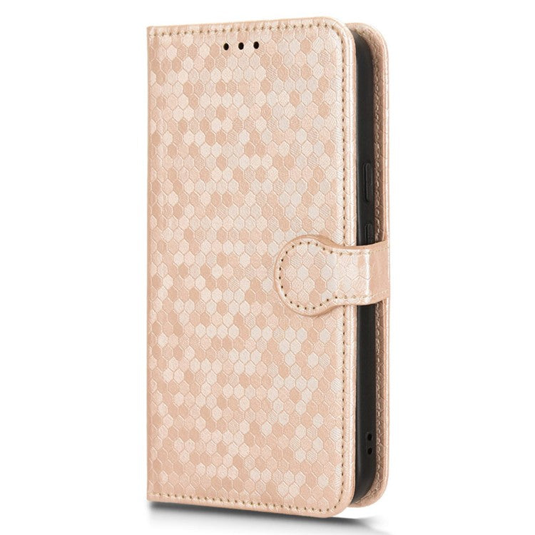 For Google Pixel 9 Pro / Pixel 9 Wallet Case Dot Pattern Imprint PU Leather Phone Cover - Rose Gold