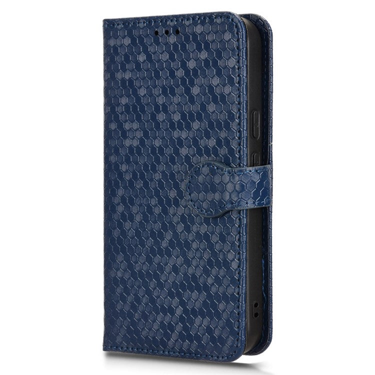 For Google Pixel 9 Pro / Pixel 9 Wallet Case Dot Pattern Imprint PU Leather Phone Cover - Dark Blue