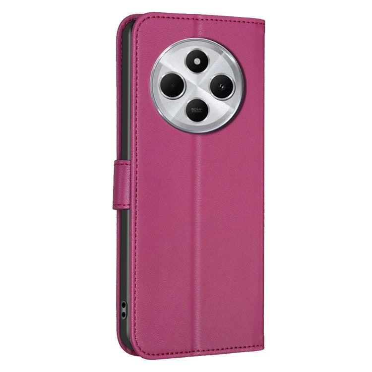 For Xiaomi Poco C75 4G / Redmi 14R 5G / 14C 4G Case Clover Pattern Wallet Stand View Leather Phone Cover - Rose