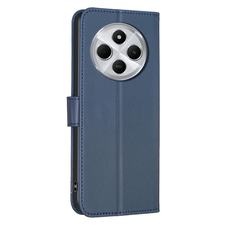 For Xiaomi Poco C75 4G / Redmi 14R 5G / 14C 4G Case Clover Pattern Wallet Stand View Leather Phone Cover - Blue