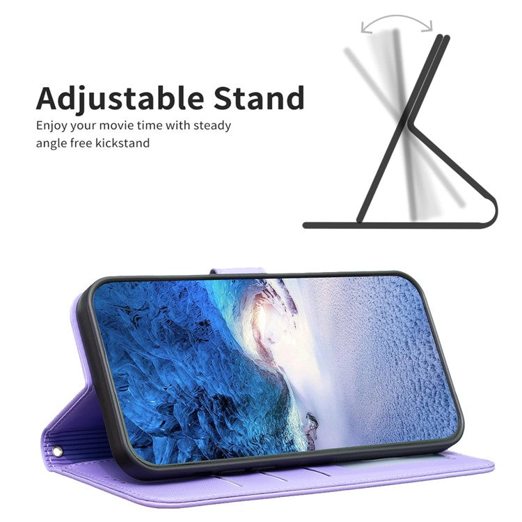 For Xiaomi Poco C75 4G / Redmi 14R 5G / 14C 4G Case Clover Pattern Wallet Stand View Leather Phone Cover - Purple