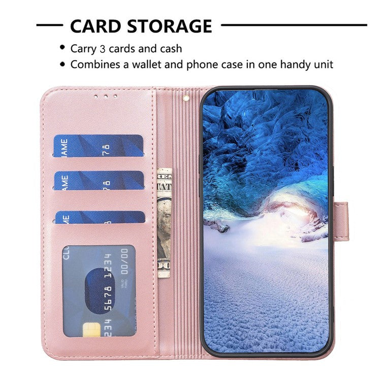 For Xiaomi Poco C75 4G / Redmi 14R 5G / 14C 4G Case Clover Pattern Wallet Stand View Leather Phone Cover - Pink