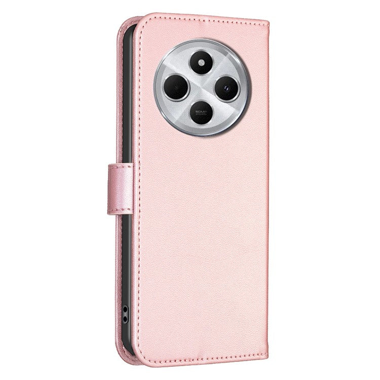 For Xiaomi Poco C75 4G / Redmi 14R 5G / 14C 4G Case Clover Pattern Wallet Stand View Leather Phone Cover - Pink