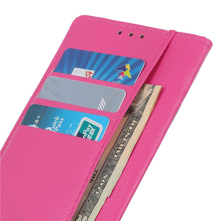 For Xiaomi Poco C75 4G / Redmi 14R 5G / 14C 4G Wallet Case PU Leather Phone Cover Litchi Texture - Rose