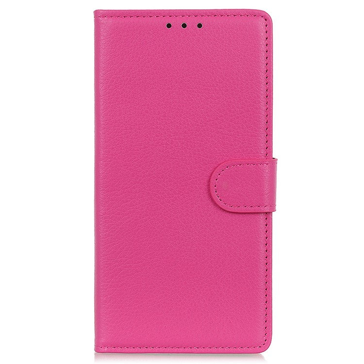 For Xiaomi Poco C75 4G / Redmi 14R 5G / 14C 4G Wallet Case PU Leather Phone Cover Litchi Texture - Rose