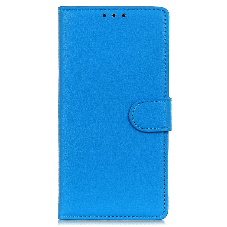 For Xiaomi Poco C75 4G / Redmi 14R 5G / 14C 4G Wallet Case PU Leather Phone Cover Litchi Texture - Blue